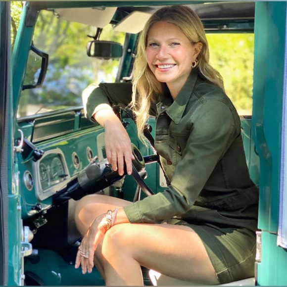 New GWYN Natural Jean Jacket Dress in Beige - Picture 14 of 14